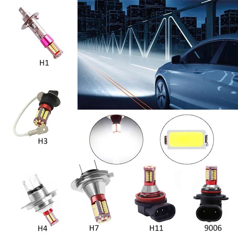 1Stk H1 H3 H4 H7 H11 9006 4014 57 SMD 6000K Auto Projektor Nebel Fahrlicht Glühbirne Weiß Auto Lichtquelle Auto Auto LED Glühbirnen DC 12V