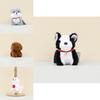Cute Cartoon Dog Plush Toy Soft Husky Key Ring Poodle Stuffed Animal Keychain