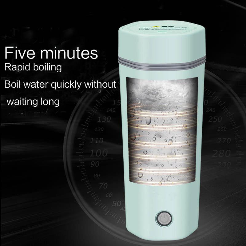 Ceainic Electric Portabil pentru Călătorie - Termos Electric Mic/Cana de Încălzire/Sticlă - Fierbător/Încălzitor/Păstrător de Cald Apă Fierbinte cu Fierbere Rapidă