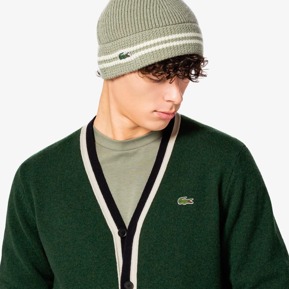 Lacoste Men's V-Neck Worsted Cardigan AH660E-55NYZP