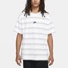 Nike Gesticktes Logo, gestreiftes, locker gestricktes, sportliches Kurzarm-T-Shirt für Herren, Weiß, DB6532-100