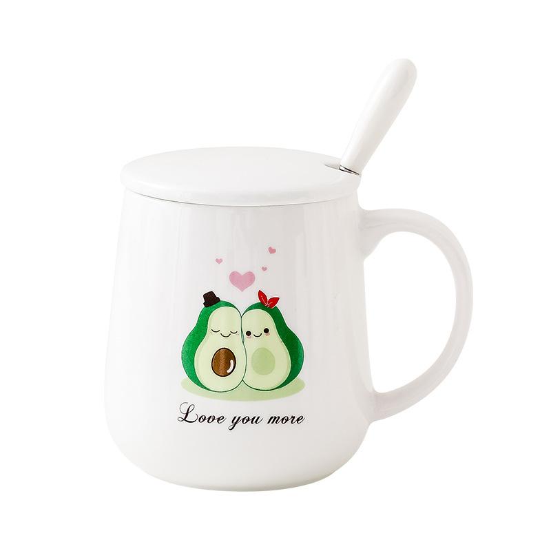 Souvenir Mädchen Niedlicher Keramikbecher mit Deckel Einfacher Wasserbecher Praktische Kaffeetasse Geburtstagsgeschenk