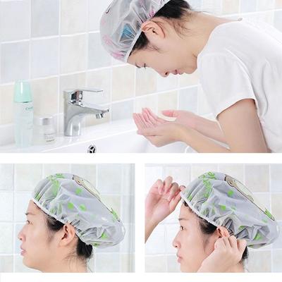 Waterproof Shower Cap Reusable Oilproof Hat Cute Head Hair Cover