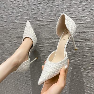 Internet Celebrity Temperament Pointed Single Shoes Women's Spring 2025 New Hollow Pointed High Heels Not Tired Feet Stiletto Sandals