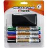 Accuprints Whiteboard Markers | Set Of 4 Markers And 1 Duster | 4 Assorted Ink Colours | Bold Point Marker Pens With Eas