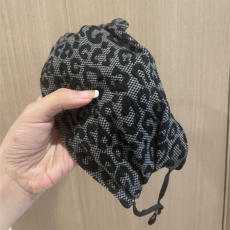 Autumn and Winter Leopard Print Warm Dustproof Windproof Skin-friendly Transparent All-match Mask