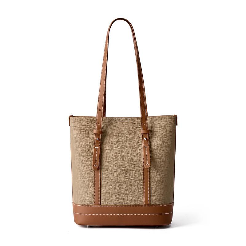 Commuter Bucket Bag New Versatile Large-capacity Women's Bag Cowhide Premium Shoulder Bag