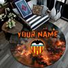 Custom Name,Valencia CF pattern round rug,Carpet Rug for Living Room Bedroom Playroom ,Non-slip Floor Mat,Holiday Gifts and Birthday Gifts.