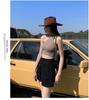 Women's High-Waist Denim Shorts - Rolled Hem, Double Button, A-line, Summer Wide Leg