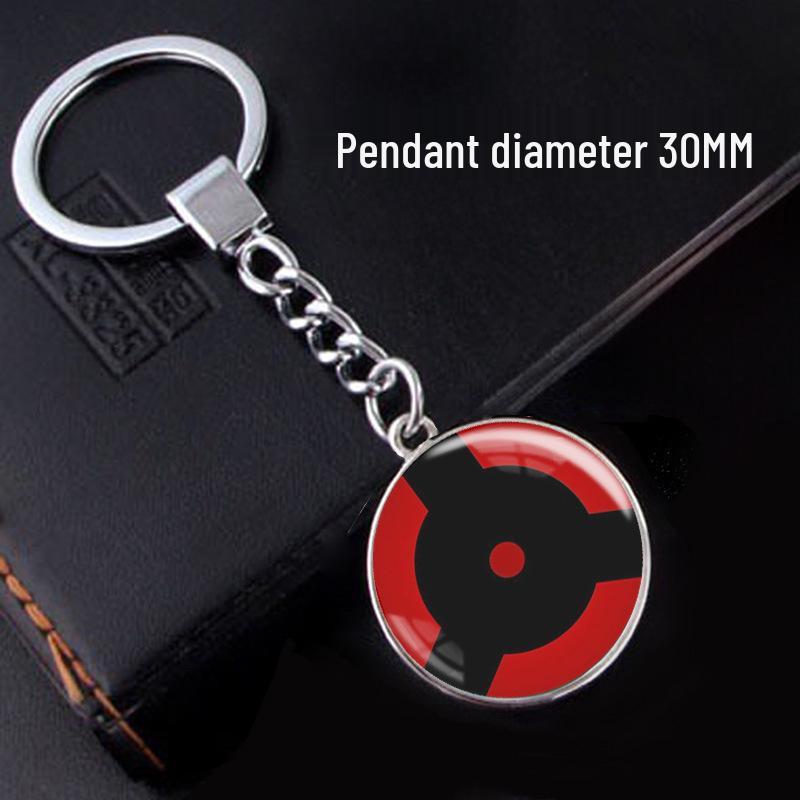 Naruto Sharingan Time Gem Silver Keychain Ornament
