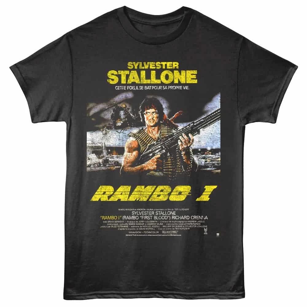 Rambo French Movie Poster Men s T Shirt L