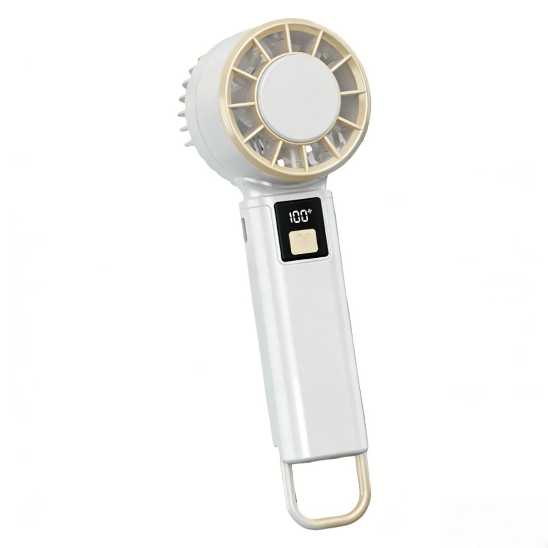 

Handheld Mini Fan, USB Rechargeable, Low Noise Portable Fan, Desktop, Long Battery Life, Office Desk Small Cooling Electric Fan, White білий