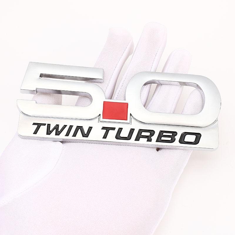 Car Sticker 5.0 Trim Front Hood Grille Emblem Badge Rear Trunk 3D Car Decals for 5.0 Coyote V8 TWIN Turbo Emblem