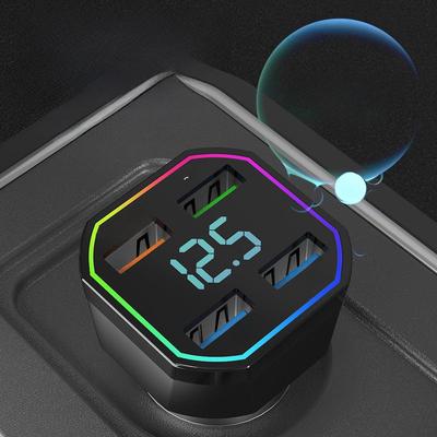 Four-Port USB Car Charger with PD, QC3.0, and 2.4A Support