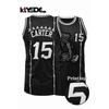 Horký výprodej Retro Carter 15 Raptors Černý Blesk Potisk Dres Streetwear Fanouškovský Basketbalové tílko Pánské a dětské