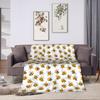 Bee in honeycomb and flowers Flannel Blankets  Soft Throw Blanket for Bedroom Camping Street Trend Bedspread Sofa Bed Cover
