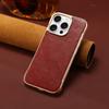 Applicable to Apple 16promax mobile phone case, borderless magnetic suction iPhone15 anti-drop electroplating 14 business cowhide case