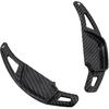 2Pcs ABS Plastic Steering Wheel Paddle Shift Extension Cover Carbon Fiber Pattern Black