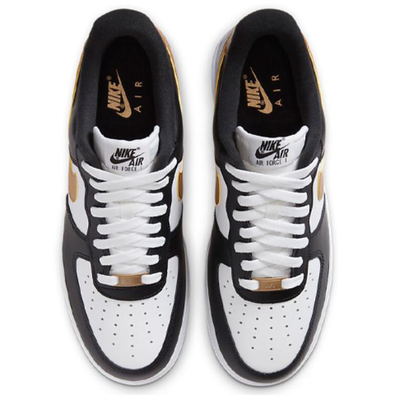 Nike Air Force 1 Low Black White Metallic Gold Sneakers CZ9189-001