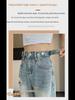 Women's Adjustable High Waist Ripped Wide-Leg Jeans