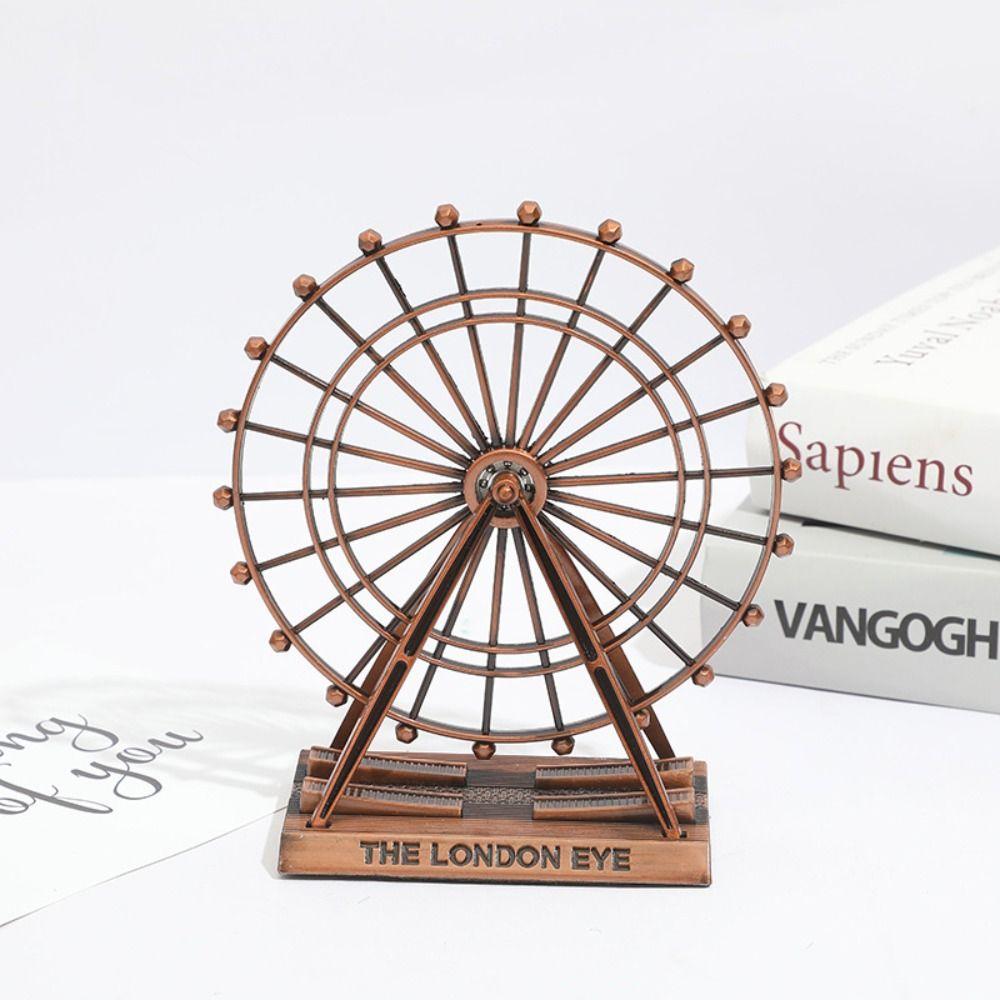 Metal Art Figurine Retro Ferris Wheel Model Desktop Accessories London Eye Ornament  Party