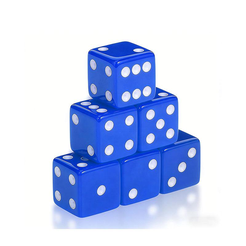 19mm Casino Theme Party Dice Sets Acrylic Large D6 Opaque Dice Bulk for Board Games Birthday Theme Party Supply 6pcs