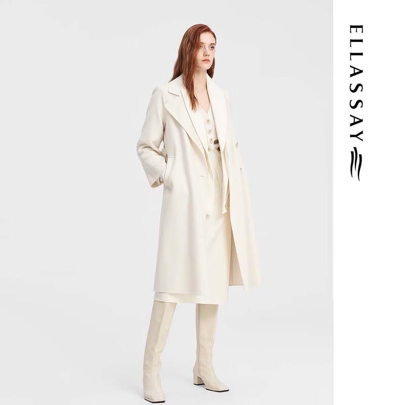 ELLASSAY Women's Autumn/Winter Cloud Cashmere Double-Faced Wool Coat