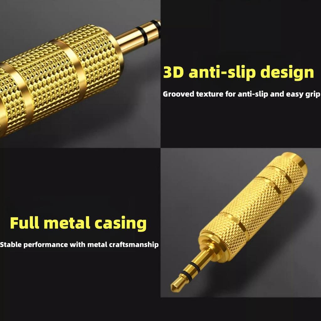 2-Pack 6.5mm To 3.5mm and 3.5mm To 6.5mm Audio Adapter Set 1/4-inch To 1/8-inch and 1/8-inch To 1/4-inch Suitable for Headphone