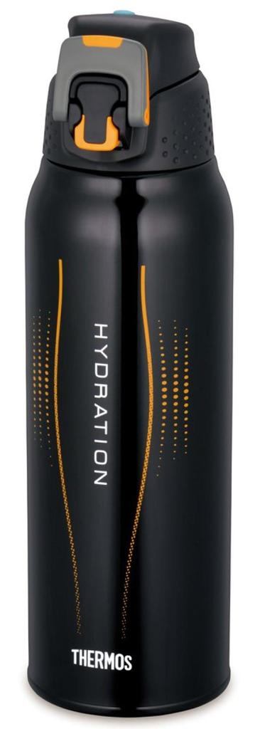 Thermos Vacuum Insulated Sports Bottle, One-Touch Open Type, 1.0L, Black Gradient, FFZ-1002F BK-G