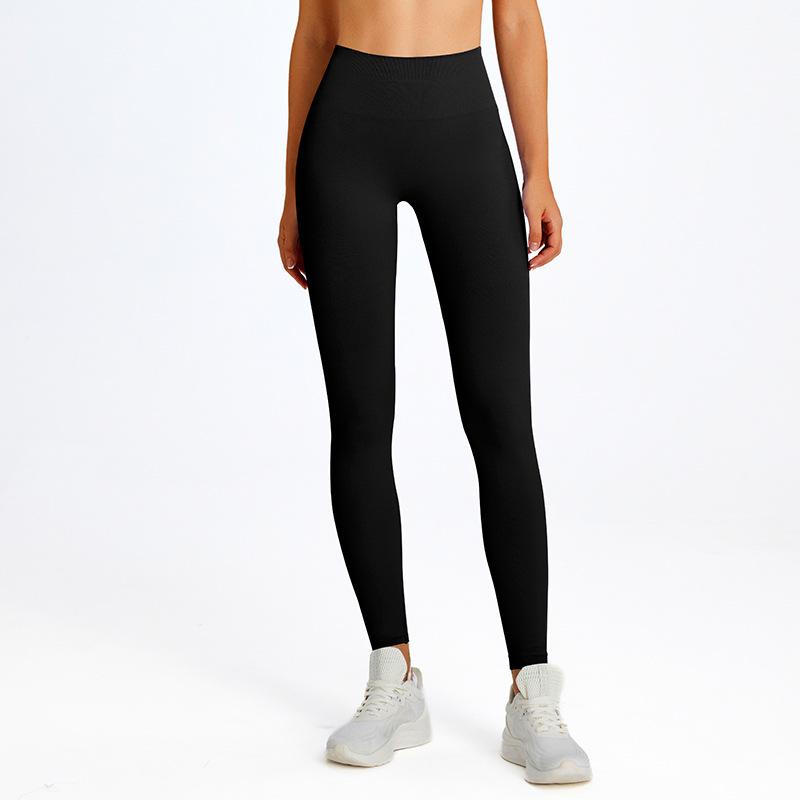 

Бесшовные леггинсы для йоги с высокой талией и эффектом «персиковой попы» Medium чёрный