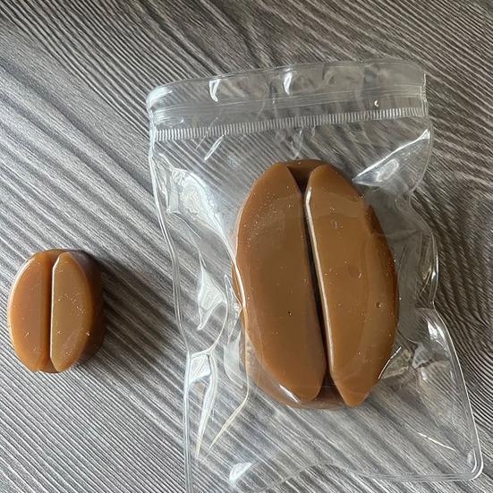 Squeeze Toy Realistic Food Healing Sensory Toy Slow Rebound Coffee Bean Shape Decompression Tool Portable Keychain Bag Pendant