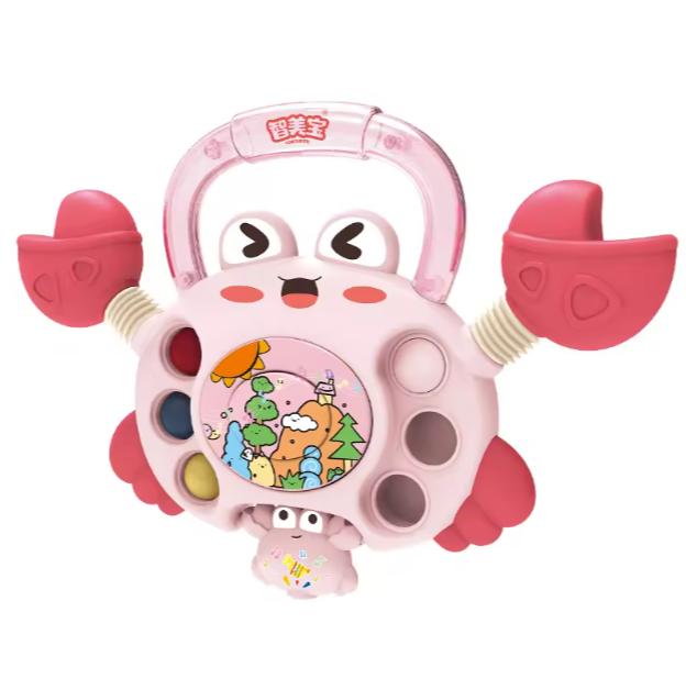 Baby finger fine motor early education puzzle toy six in one crab stretching and pressing fun grip training toy