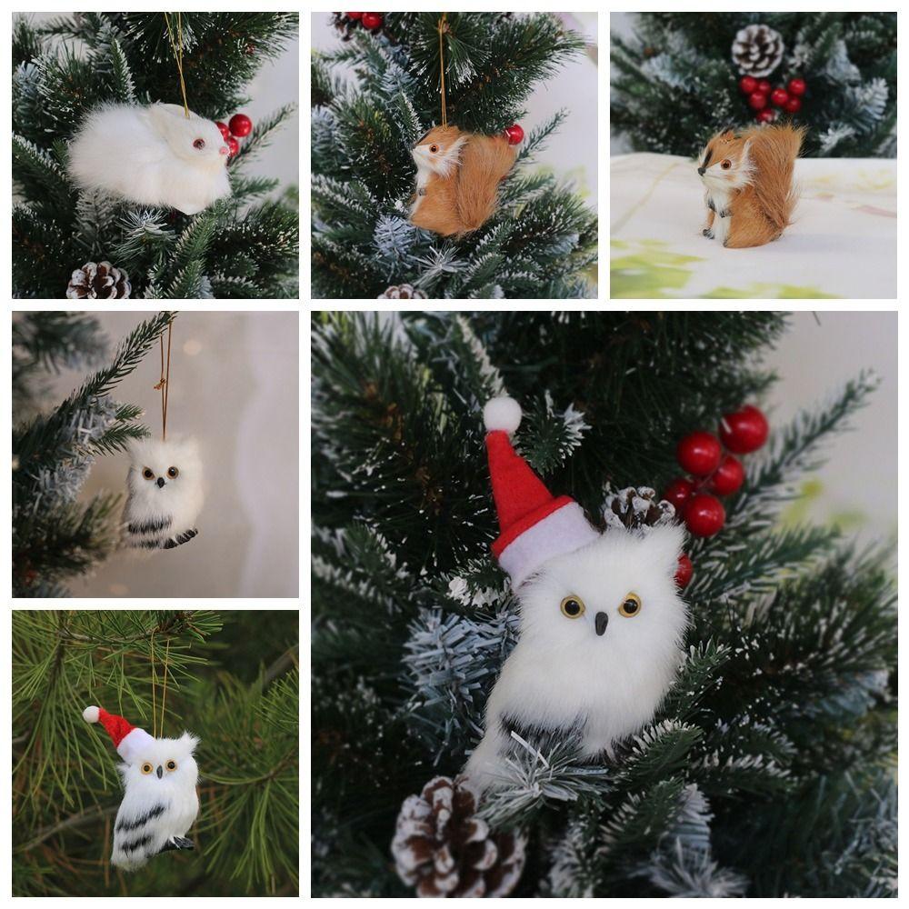 Bunny Plush Animal Ornament Plush Christmas Tree Hanging NEW Animal Models  Christmas Gifts