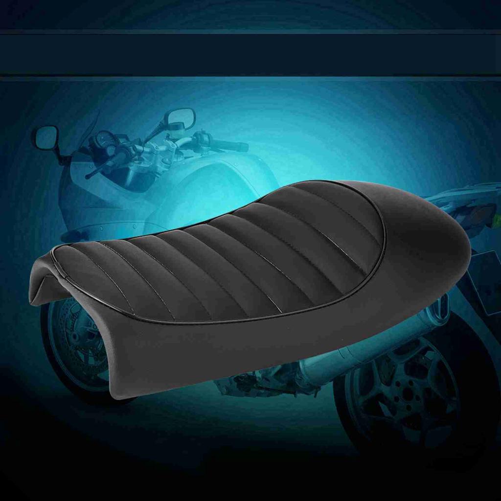 Motorcycle PU Leather Vintage Cafe Racer Seat Flat Saddle Cushion for Honda CG125 GN CG CB400SS