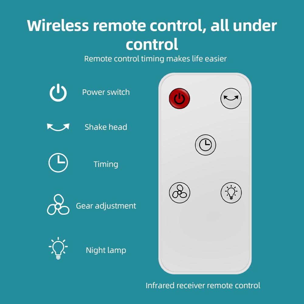 8.3"" Folding Standing Desk Cooling Fan with Remote, Night Light and Touchscreen, Portable Fan