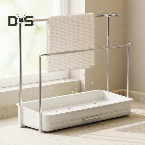 Sink Organizer Bathroom Storage Rack with Wide Bottom Base Ventilation Holes Design Sink Caddy Countertop Storage Shelf
