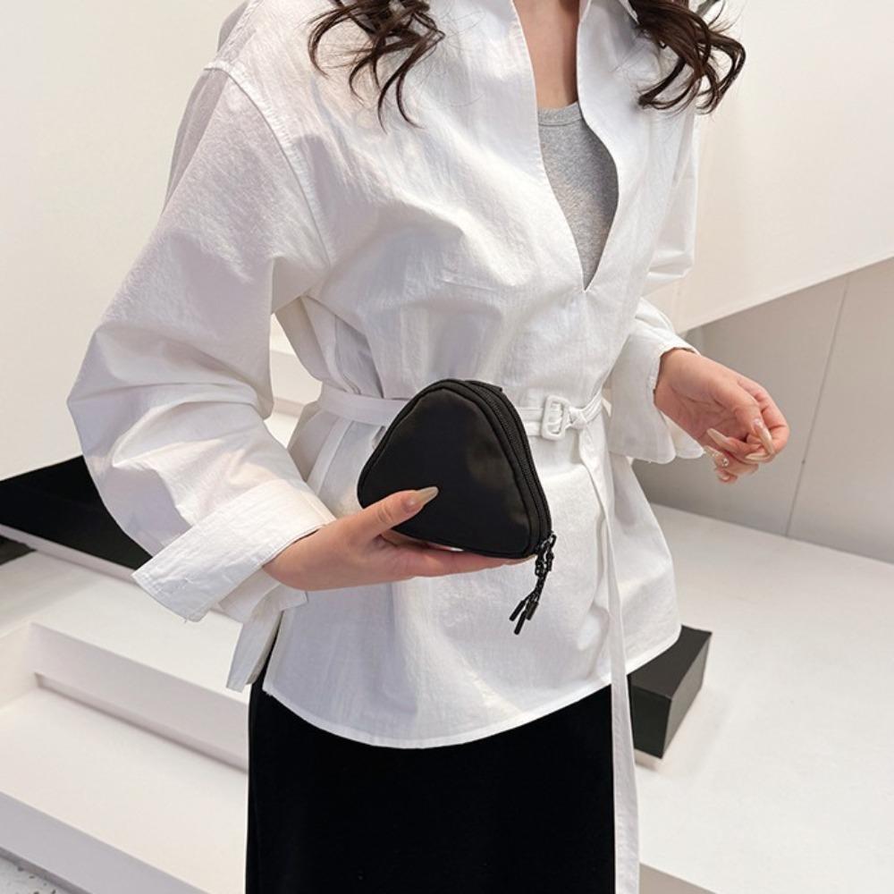 Zipper Small Item Bag Black Lipstick Storage Bag Casual Cash Wallet  Student