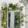 OrgMemory Garland Flower Artificial Plants Wall Hanging Wisteria Dahlia Artificial Flowers 180cm Wedding Ceremony Home Office Home Table Photography