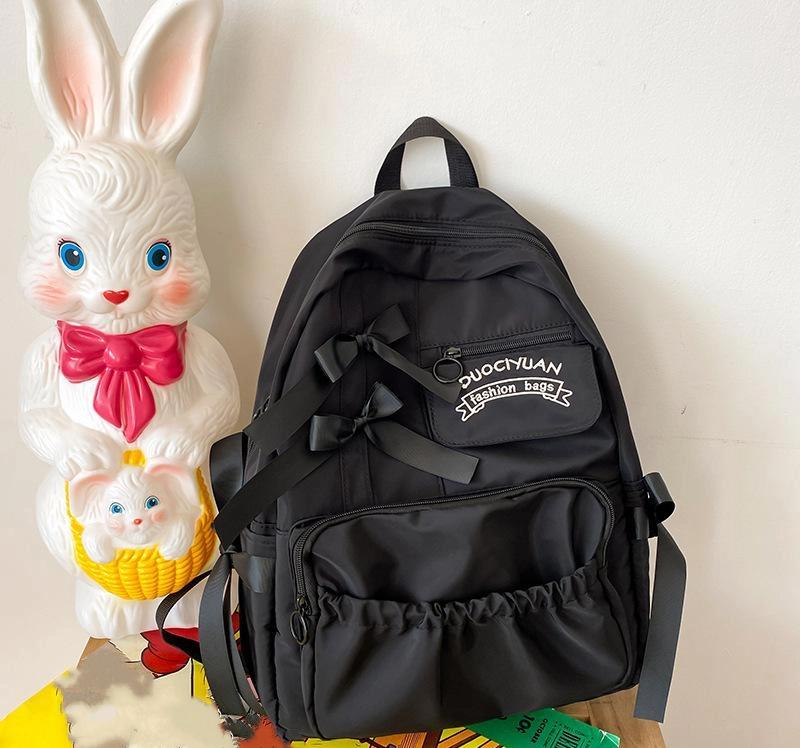 

Японское Аниме Периферия Колледж Стиль Милый Контрастный Цвет Бант Складки Индивидуальность Мягкая Девушка Студент Школьная Сумка Рюкзак Женский 30*15*40cm чёрный