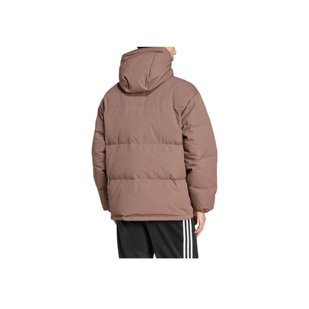 Adidas Down Jacket Reversible Warm Sports Casual Hooded Down Coat Unisex Jacket Rock-Layer-Deep-Earth-Brown JM9130