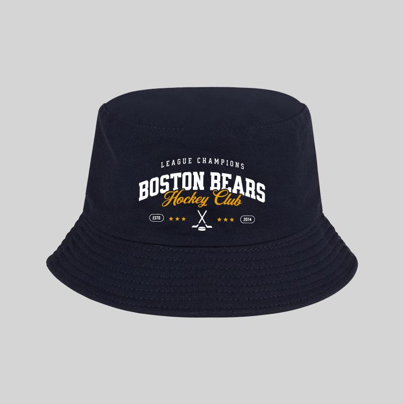 Mlfo Boston Bears Bedrukte Vissershoed Lichtgewicht, Ademend, Opvouwbaar Sportieve Retro Stijl Unisex Dagelijkse Woon-werkverkeer Vakantiecadeau