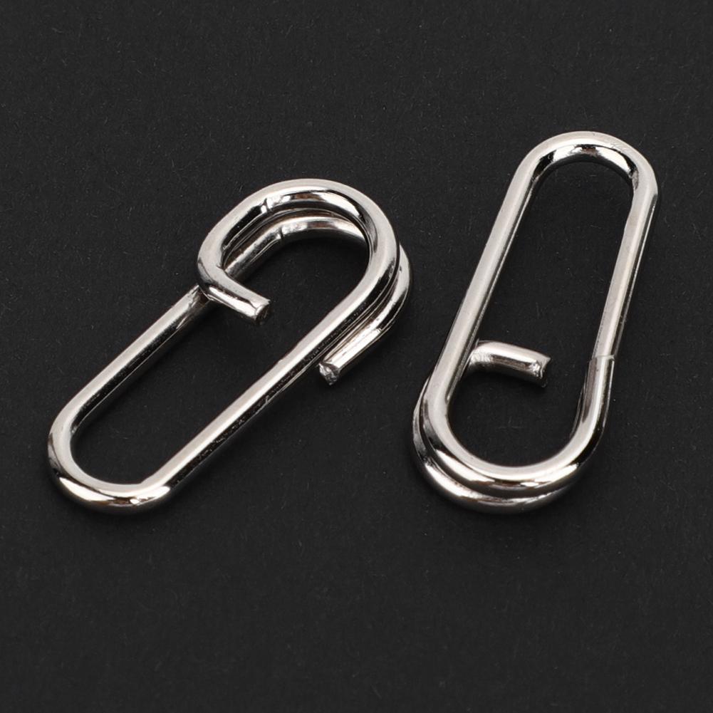 50PCS Powerful Oval Stainless Steel Fishing Clips Snaps Connector Interlock Accessories