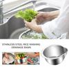 Rice Cleaner Strainer, Stainless Steel Rice Washer, Stainless Steel Rice Washing Bowl with Side Filter Mesh Holes, Rust-resistant Rice Washer Strainer