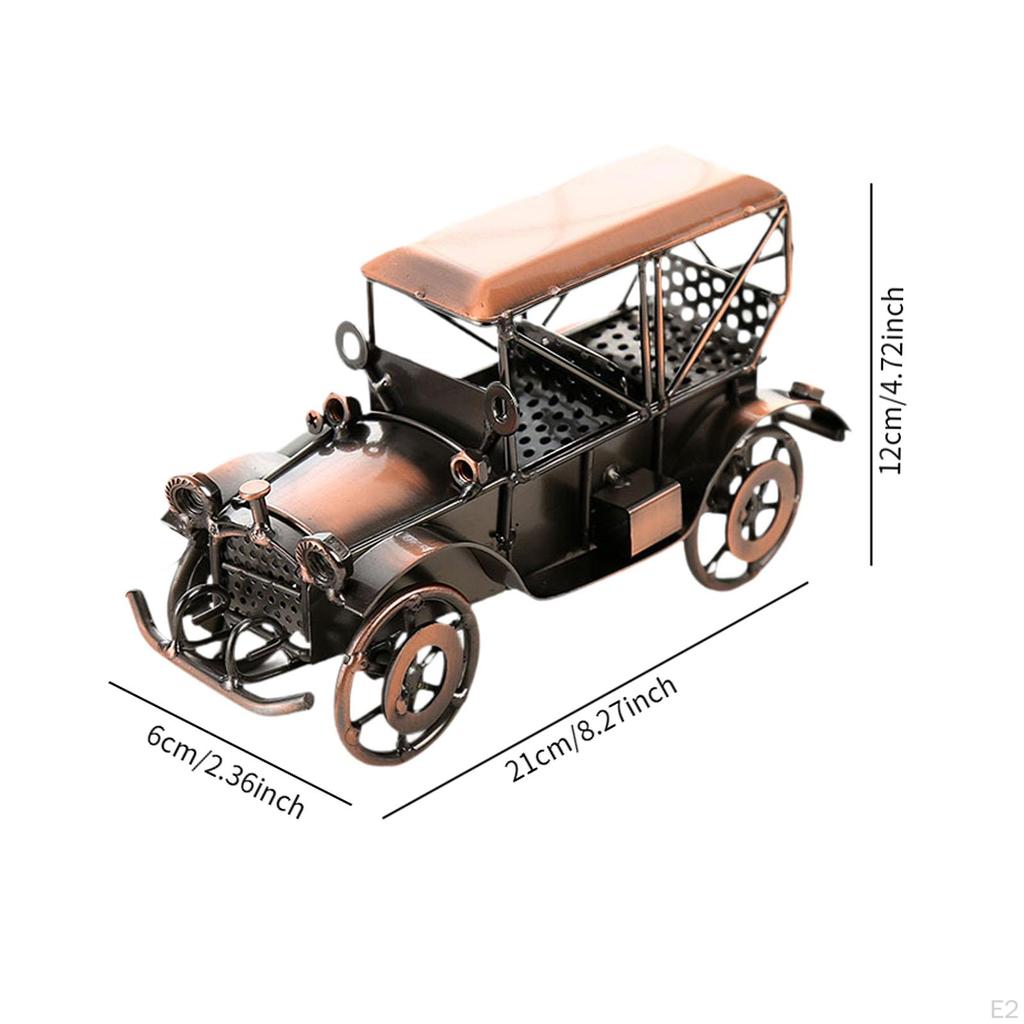 Vintage Designed Metal Car Model 21x6x12cm for Husband, Dad Decorative Multipurpose Handcrafted