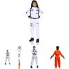 Vibrant Orange And White Astronaut Costume For Adults Kids And Unisex Performance Wear