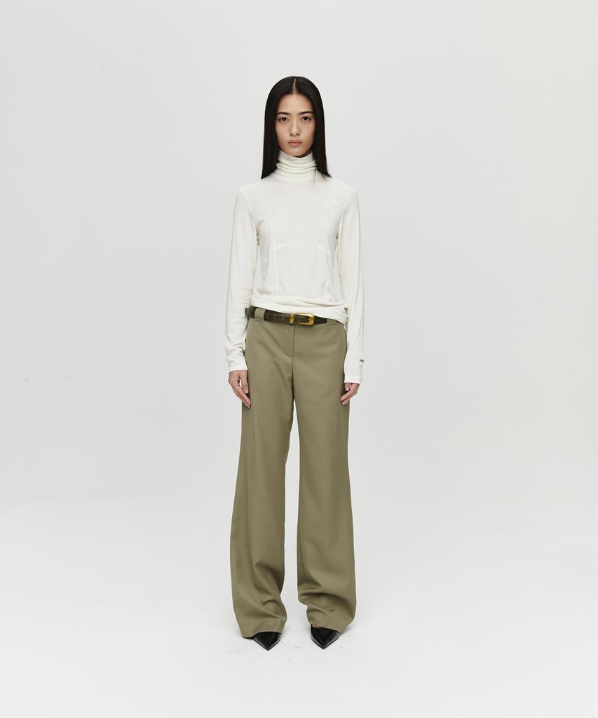 Hoite Wool Slim Pants (Beige)