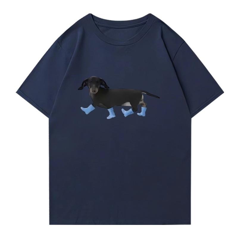 Funny Dachshund Printed Graphic 100 Cotton Short Sleeve TShirts Unisex Unisex Crew Neck Oversized Tee Shirt Summer Unisex Clothing