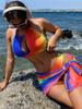 Retro Bikini Printed Fashion Bikini Set Swimsuit And Cover Up With Skirt Tight Women's Bandage Summer Beach Luxury Elegant