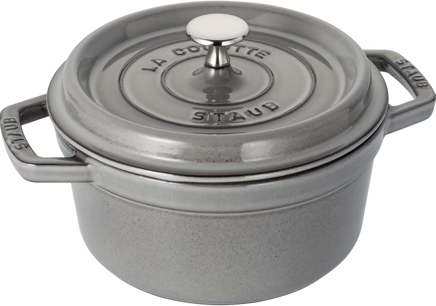 

staub Pico Cocotte Round 20cm Gray pot IH compatible Two-handed 40509-304