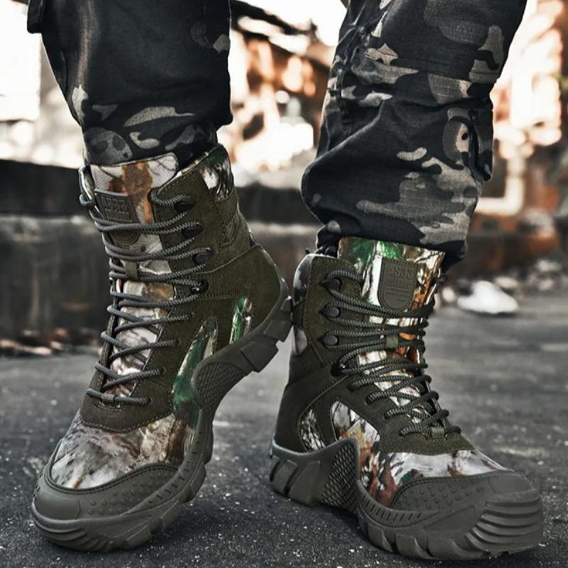Fashion Boots for Men Camouflage Desert Ankle Boot Outdoor Jungle Training Boot Non Slip Climbing Hiking Boots for Men Motorcycle Boots